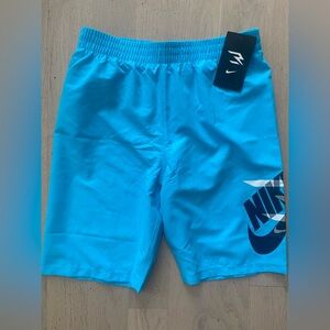 Boy's Nike 3 Brand Polyester Swim Shorts Swimsuit NEW Chlorine Blue Large NWT